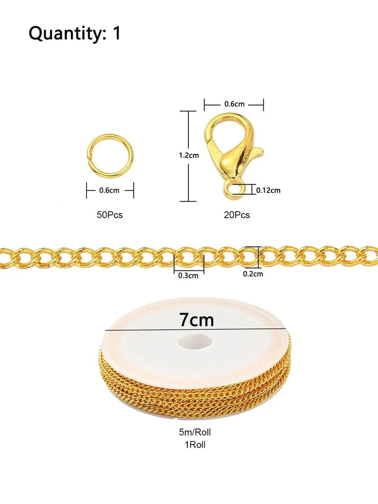 5M Chains Jewelry Making Supplies, Cable Link Chains For Making Jewelry Necklace Earring Bracelet Findings DIY Craft Kit
