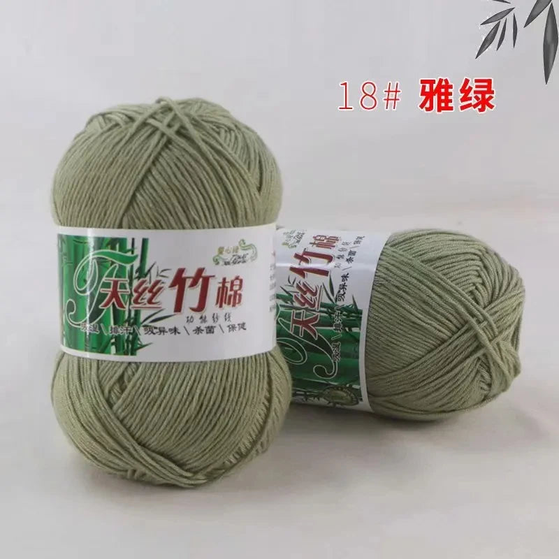 Bamboo Charcoal Cotton Yarn For Weaving 50g Ball DIY