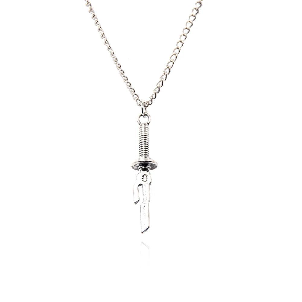 Anime Jujutsu Kaisen Fushiguro Toji Cosplay Necklace Sword Spear of Tianri Knife Pendant Necklaces for Women Men Jewelry Gift