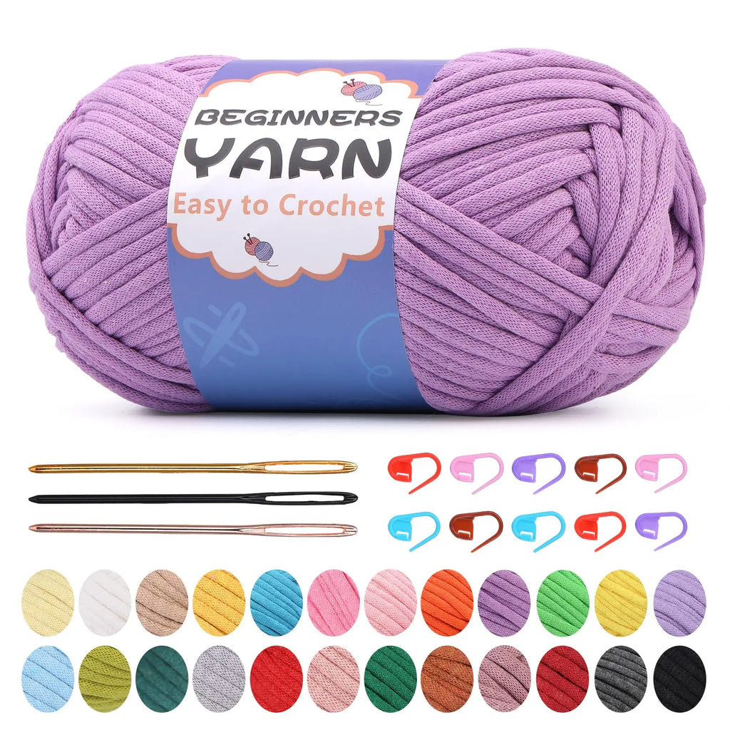 Fenrry 200g Crochet Yarn for Beginners with Stitch Markers