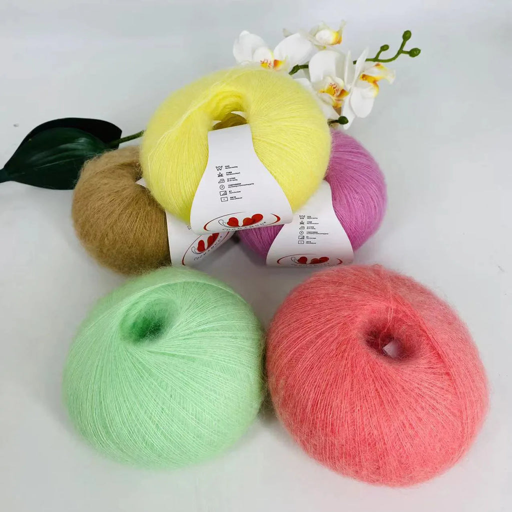 50G DIY Thin Soft Mohair Yarn Angora Wool Cashmere Yarn Crochet Yarns Puffy Thread For Knitting Baby Sweater DIY Scarf Shawl