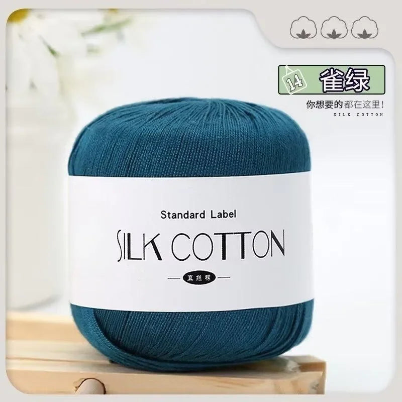 Silk Lace Cotton Milk Crochet Yarn 50g Soft Knitting Thread for Baby Hand Knitting Supplies