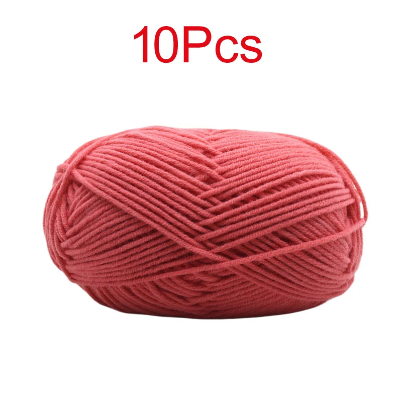 10 Pieces Multi Color Cotton Knitting Yarn Soft Warm Crocheting Yarn for Hand Knit Sweaters Hats Scarves Blankets Amigurumi