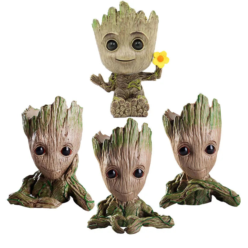 Groot Flower Pot Groot Flower Home Decoration Vases Multifunction Ornaments Arrangement Action Character Figurine Pen Holder