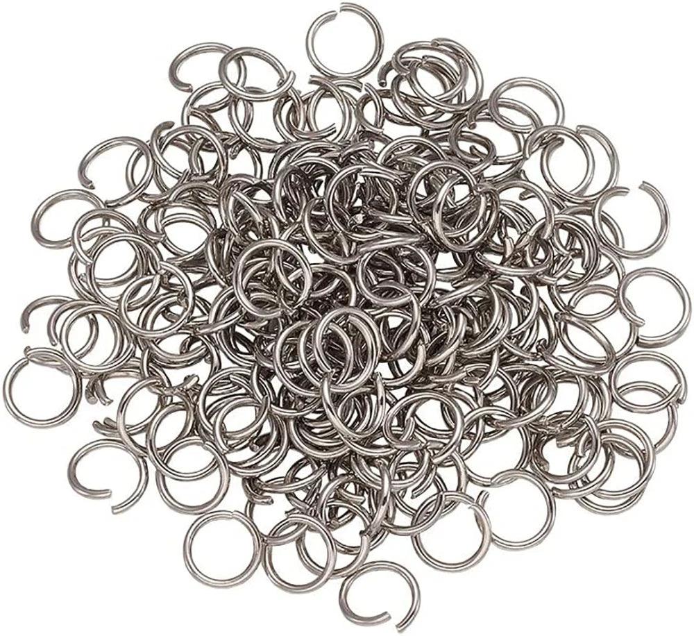 200pcs Stainless Steel Open Jump Rings 3/4/5/6/7/8/10mm Connector Split Rings for DIY Jewelry Making Supplies and Crafts
