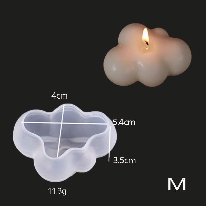 3D Heart Shape Candle Silicone Mold Cloud Love Aromatherapy DIY Resin Plaster Making Cake Candy Soap Baking Tool Craft Gifts