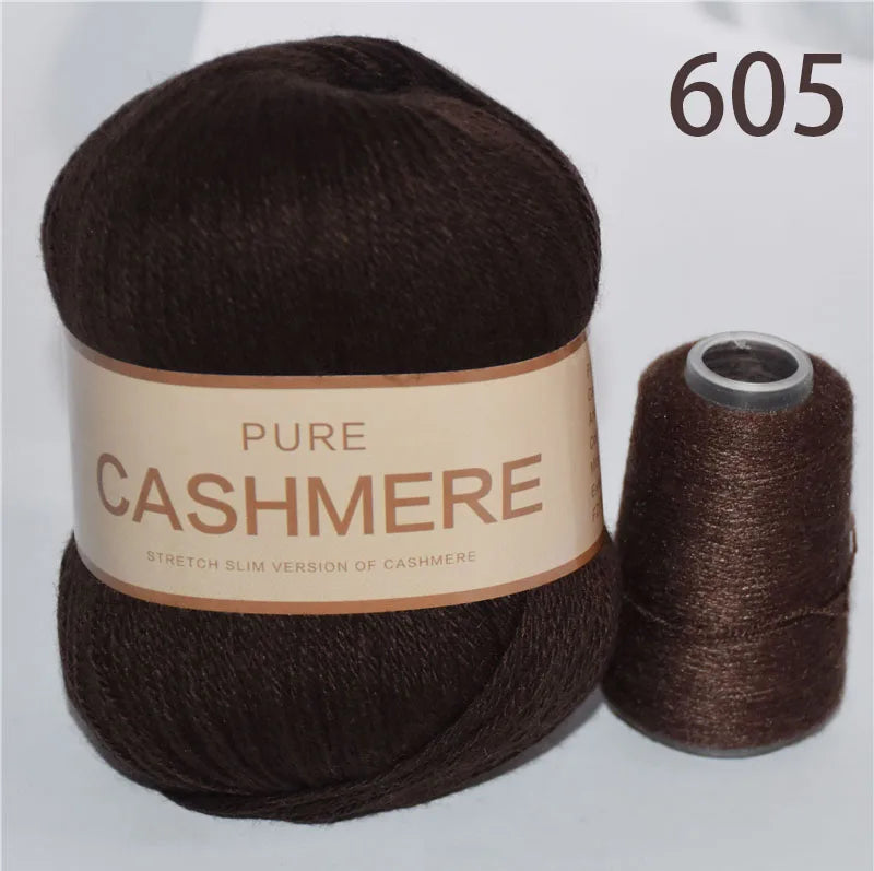 Pure Mongolian Cashmere Yarn for Crocheting 3-Ply Worsted Warm Soft Weaving Fuzzy Knitting Thread Pack of 5