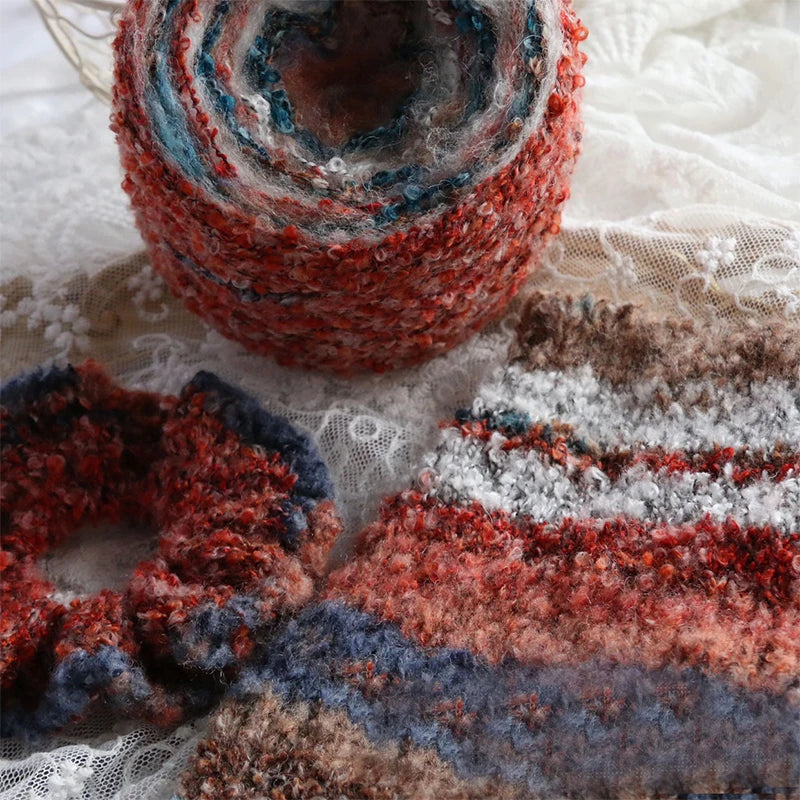 Gradient Mohair Wool Blend Yarn 50g Chunky Fluffy Crochet