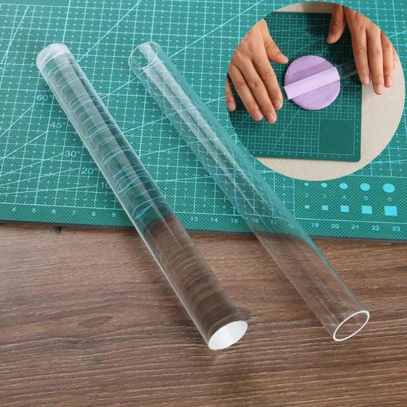 Solid Acrylic Rolling Pin Rod Bar Stick Roller Polymer Clay Sculpting Pottery Tools DIY Modeling Clay Extruder Craft Tools
