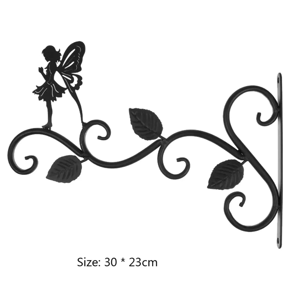 Plant Brackets Hanging Flower Pot Basket Flower Basket Holder Rustic Style Metal Bracket Hanger Wide Base Weatherproof for Plant