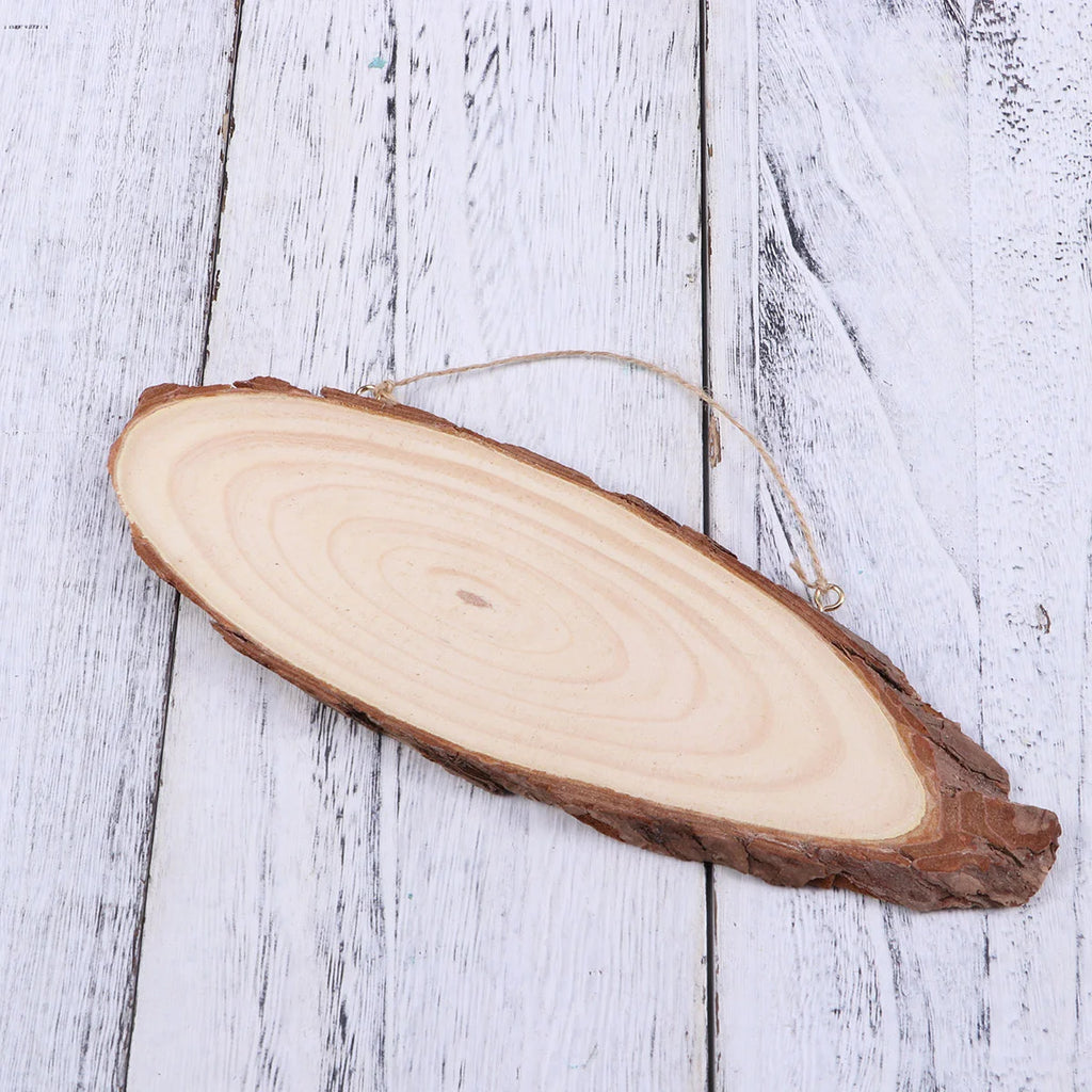 22 X7cm Wooden Slices Wood Discs Blank Plaque Log Slices Double Sided Log Oval Slice