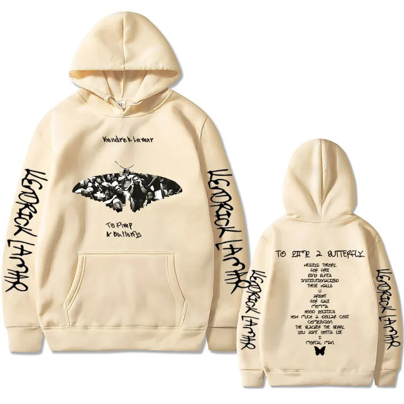 Rapper Kendrick Lamar To Pimp A Butterfly Graphic Print Hoodie Men's Hip Hop Oversized Hoodies Male Fleece Cotton Sweatshirts