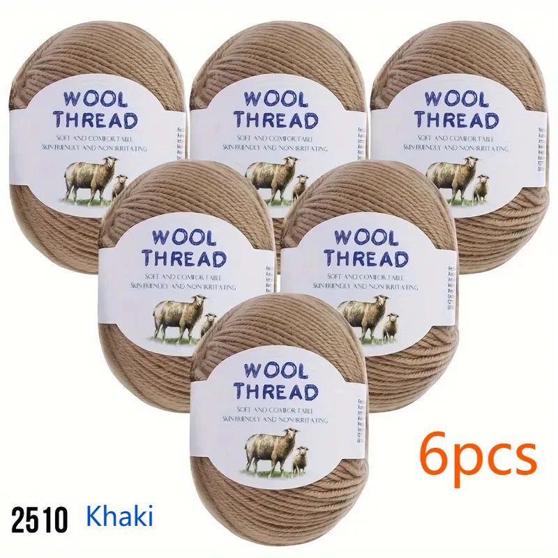 Australian Wool Set Six 300g Soft Colorful Yarn For Knitting