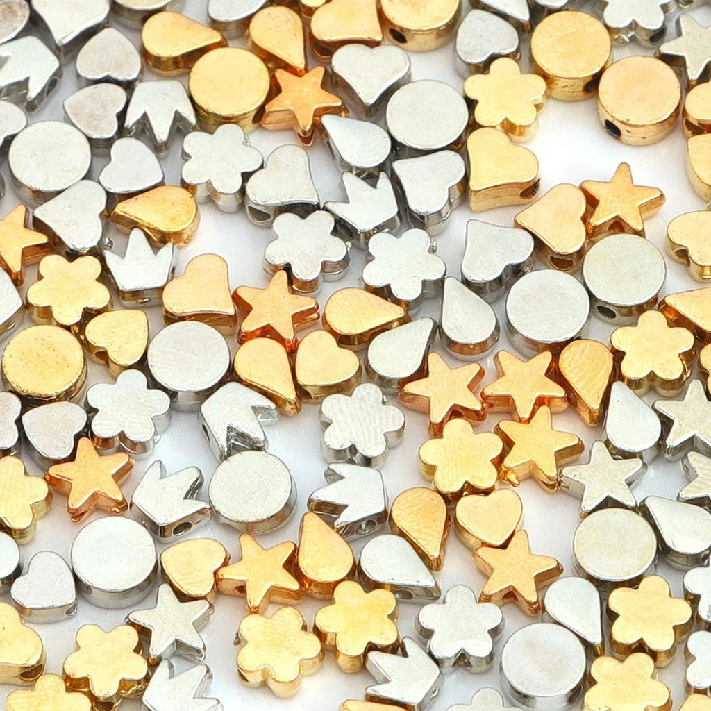 100Pcs Plastic CCB Five Pointed Star Plum Blossom Peach Heart Beads Handmade DIY Jewelry Bracelet Necklace Earrings Accessories