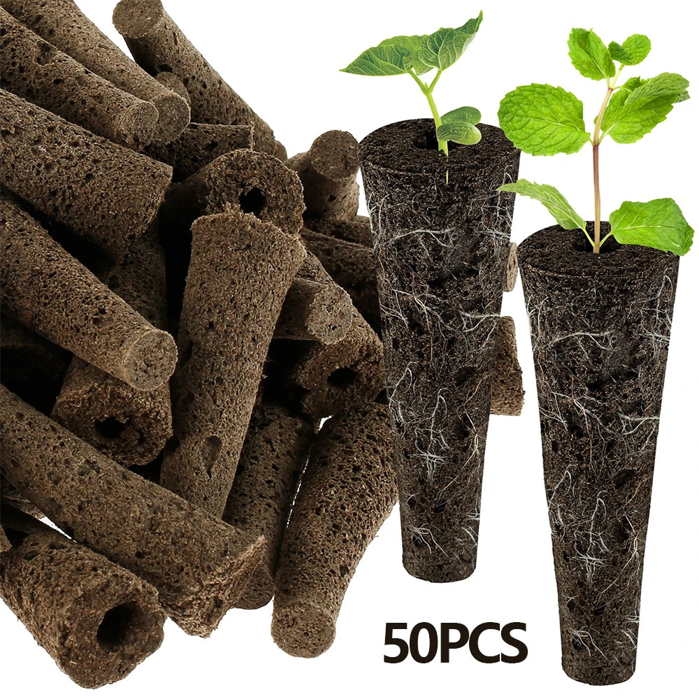 50Pcs Seed Grow Sponges Replacement Root Growth Sponges Professional Seed Starter Kit Gardening Accessory for Hydroponic System