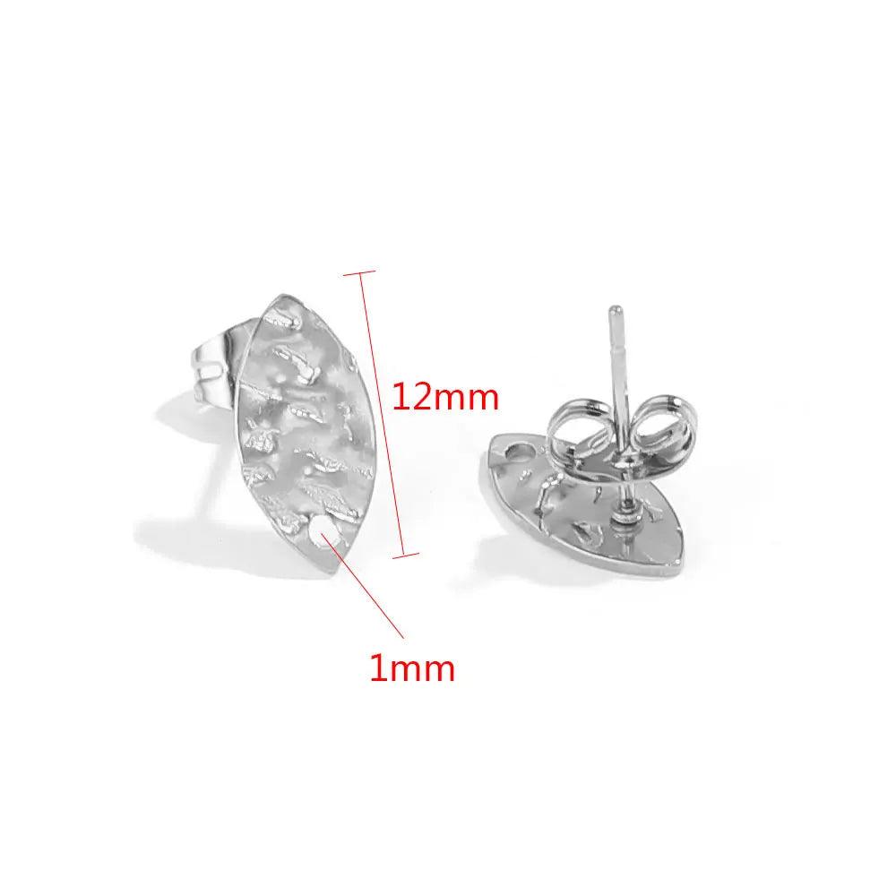 10pcs Stainless Steel Earring Posts with Loop Hole Star Moon Pattern Ear Studs Base for DIY Earring Jewelry Making Supplies