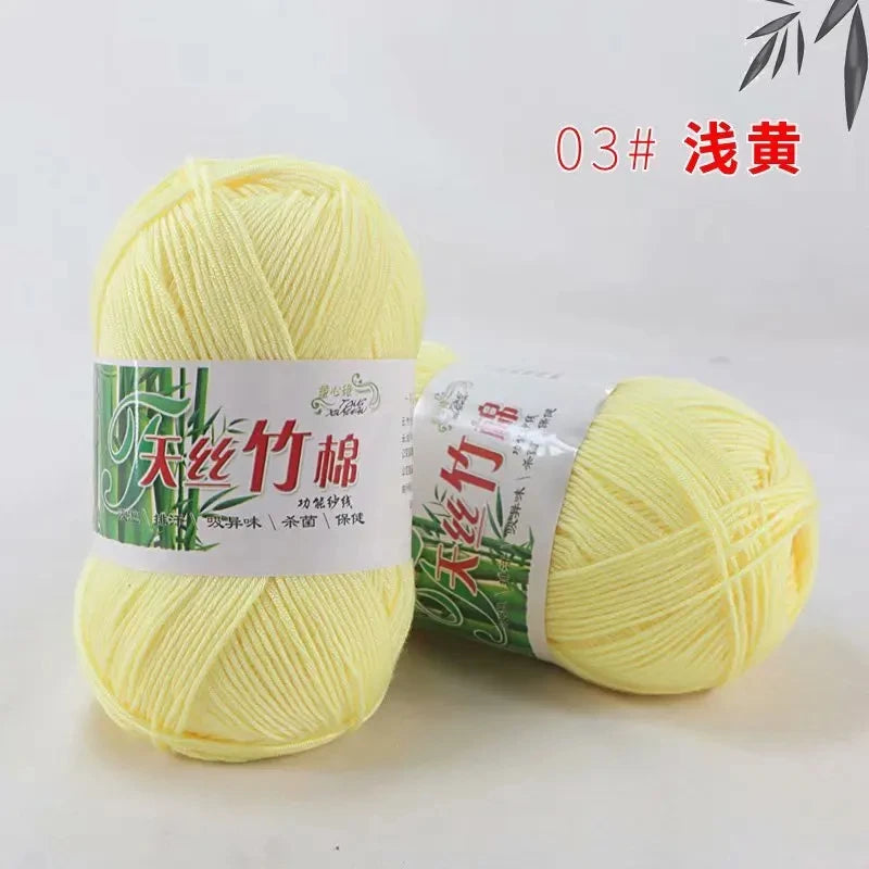 Bamboo Charcoal Cotton Yarn For Weaving 50g Ball DIY