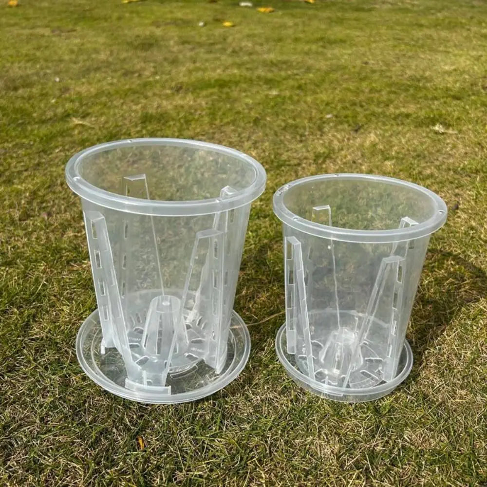 Clear Transparent Flower Pot Round Square Plastic Plant Pot with Holes Cattleya Planting Orchid Pot Phalaenopsis Orchid Potted
