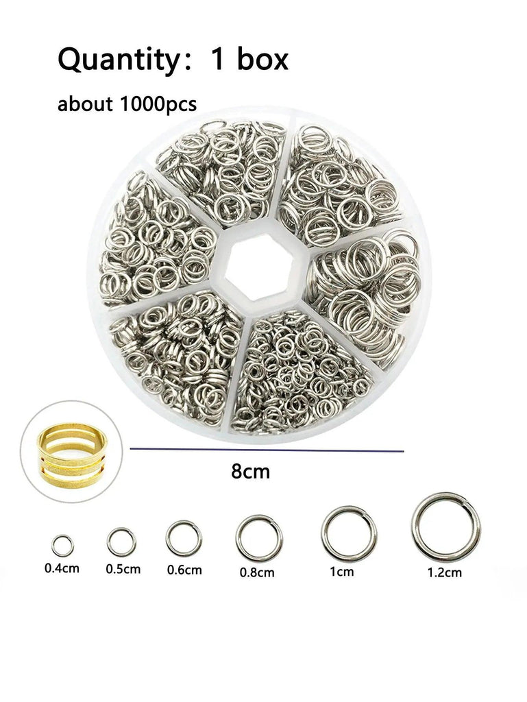 Mixed 6 Sizes Open Jump Rings, 4mm 5mm 6mm 8mm 10mm 12mm Jump Ring Jewelry Keychain For Jewelry Making Accessories