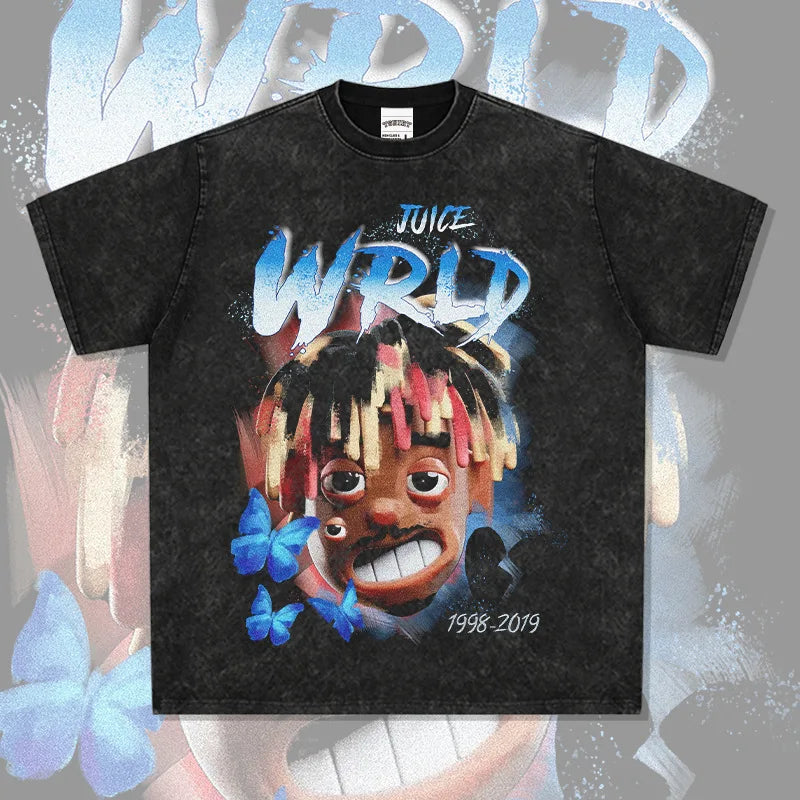 Rapper Juice Wrld 999 Short T Shirt Men's Women's Letter Printed Tshirts Y2k Casual Fashion Sportswear Summer Clothing