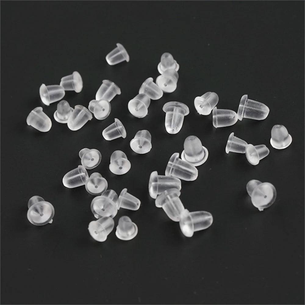200/1000pcs Clear Silicone Rubber Earring Back Stoppers Plugs Cap For Ear Stud DIY Jewelry Making Supplies Accessories Findings