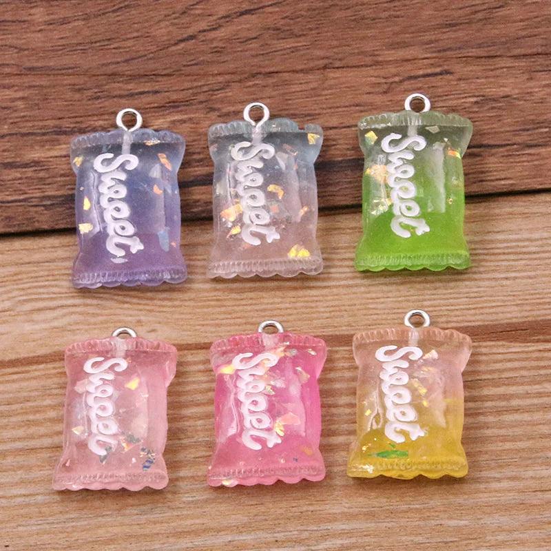 10Pcs 37 Styles Mix Fruit Animals Popsicle Candy Resin Earring Charms Diy Findings Keychain Bracelets Pendant For Jewelry Making
