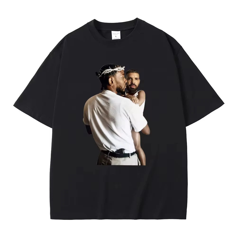 Kendrick Lamar Drake Funny Meme T Shirt Mr Morale The Big Steppers Hip Hop Casual Oversized Tee for Men and Women