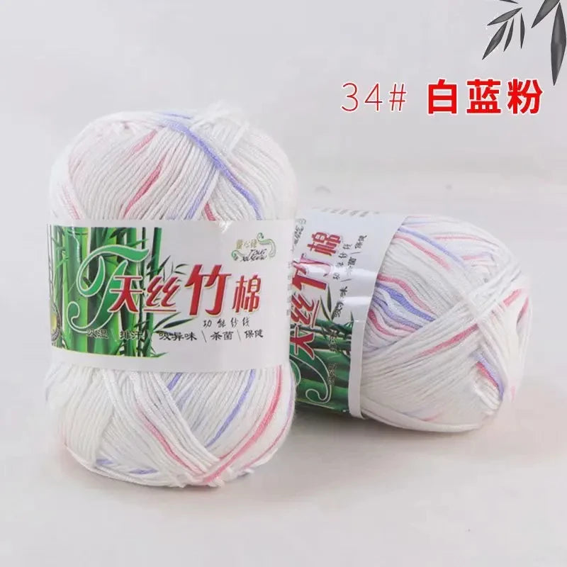 Bamboo Charcoal Cotton Yarn For Weaving 50g Ball DIY