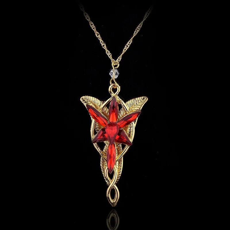 Movie The Lord Arwen Evenstar Necklace Elf Princess Arwen Twilight Star Crystal Pendant Necklaces for Women Choker Jewelry Gift