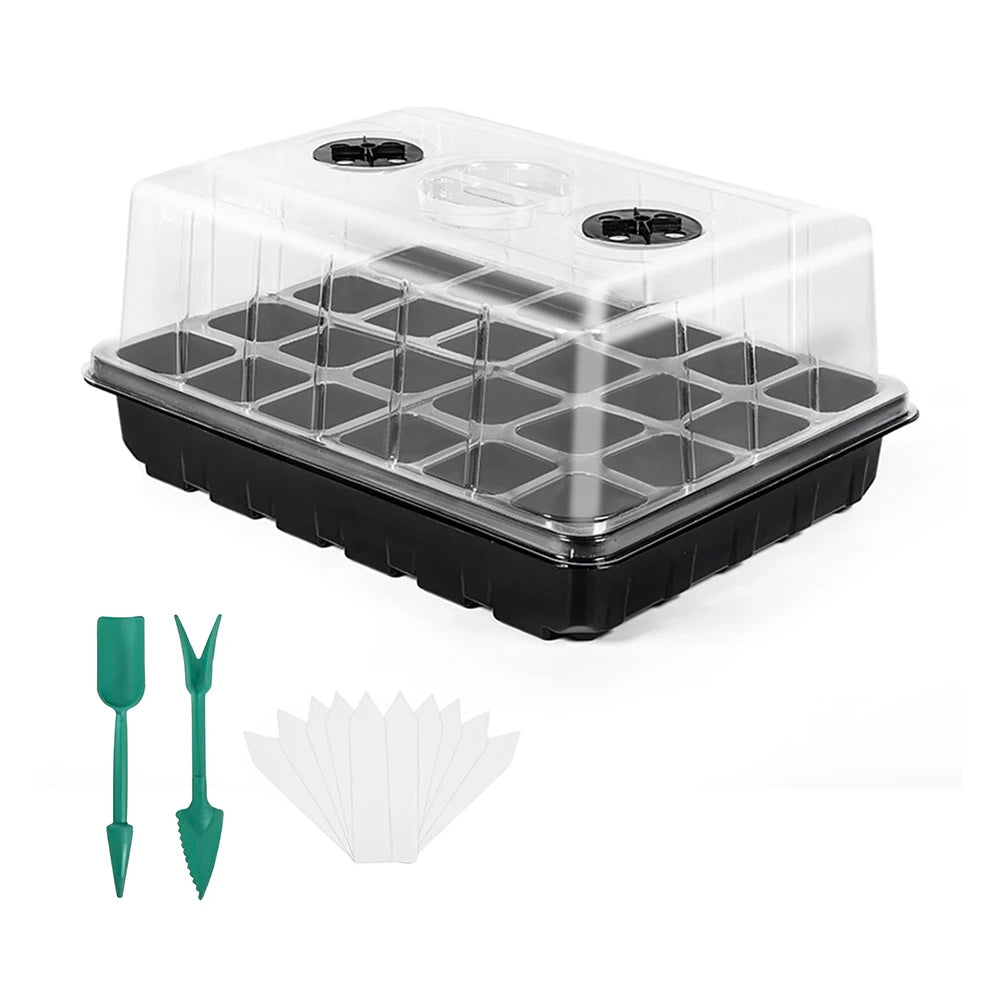 24/48 Holes Seedling Starter Trays with Humidity Dome Flower Plant Seed Grows Box for Seeds Growing Starting