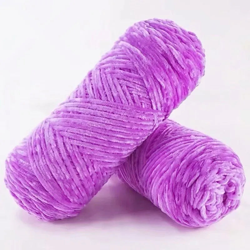 DIY Soft Chenille Yarn for Knitting and Crochet 100g 130M Polyester Velvet Amigurumi Dolphin Baby Plush