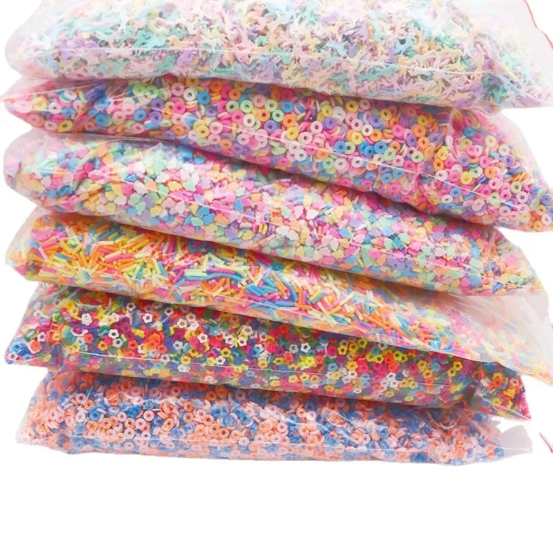 490g 3D 5mm Mix Color Clay Slices Slime Candy Star Heart Flower Fruit  Polymer Clay Sprinkles DIY Nail Art Handmade Accessories