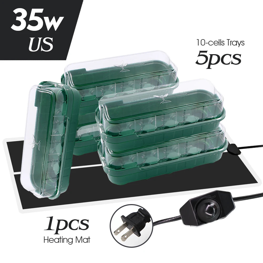 14/35W Plant Heating Pad Warmer Heat Mat  Nursery Seedling Trays Greenhouse Germination Box US/EU/UK/AU Plug Temperature Control