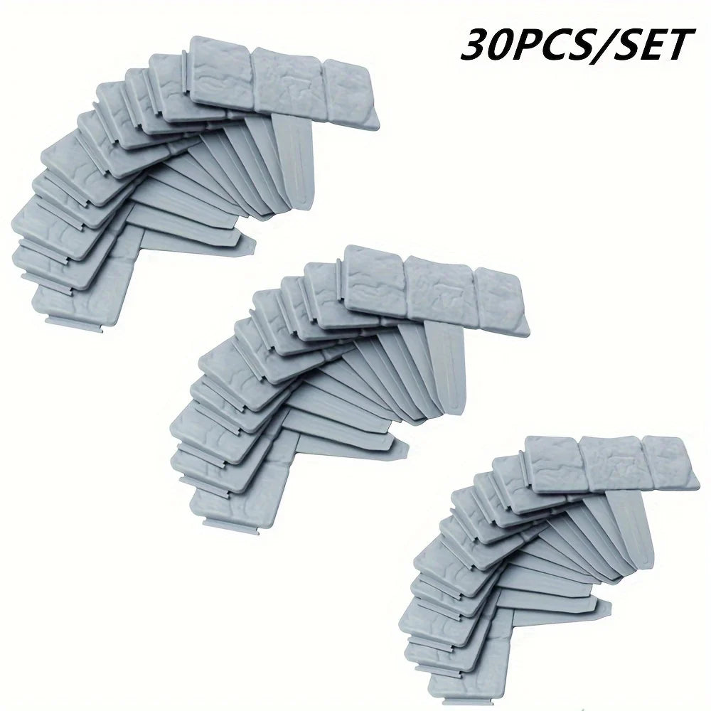 10Pcs/20Pcs/30Pcs Home Garden Border Edging Plastic Fence Stone DIY Yard Landscape Plant Fence Lawn Flower Plant Bed Decoration