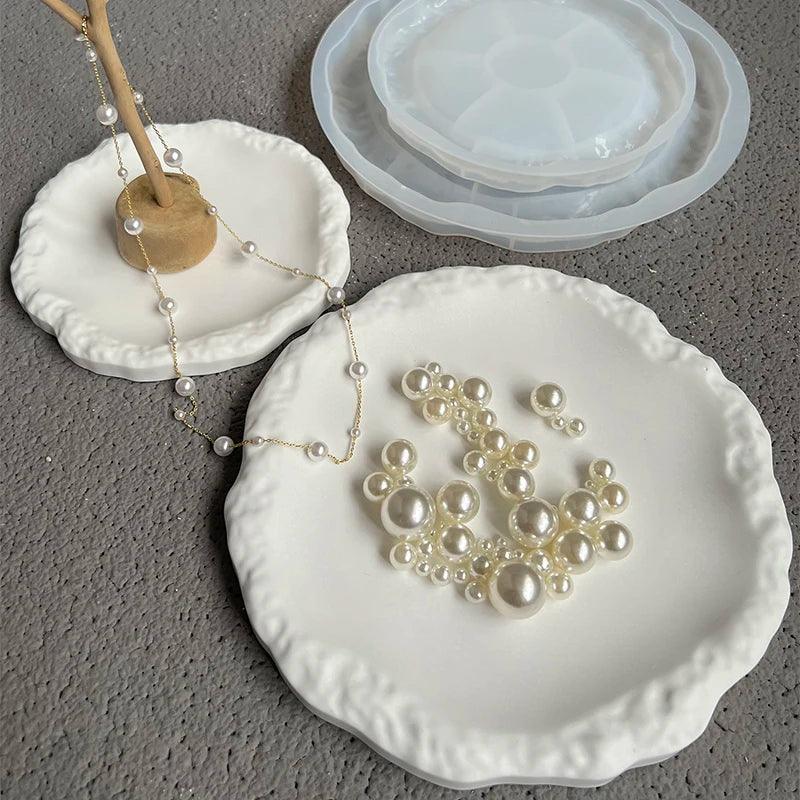 Rock Texture Pallet Silicone Mold Trinkets Storage Dish Plaster Mold Epoxy Resin DIY Home Decoration Tray Clay Mold