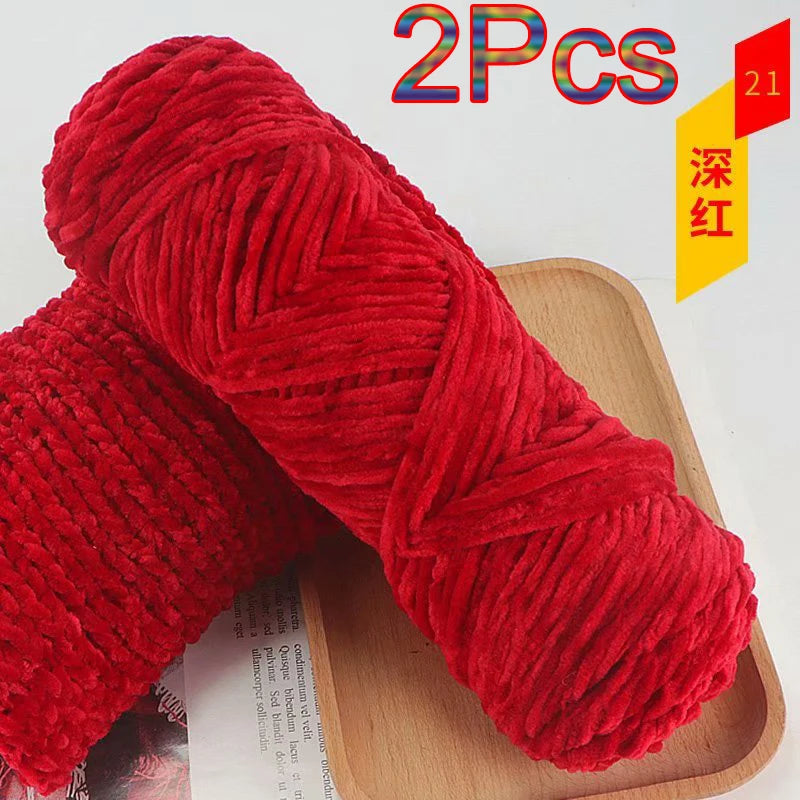 Chenille Velvet Yarn 100 Percent Polyester Amigurumi