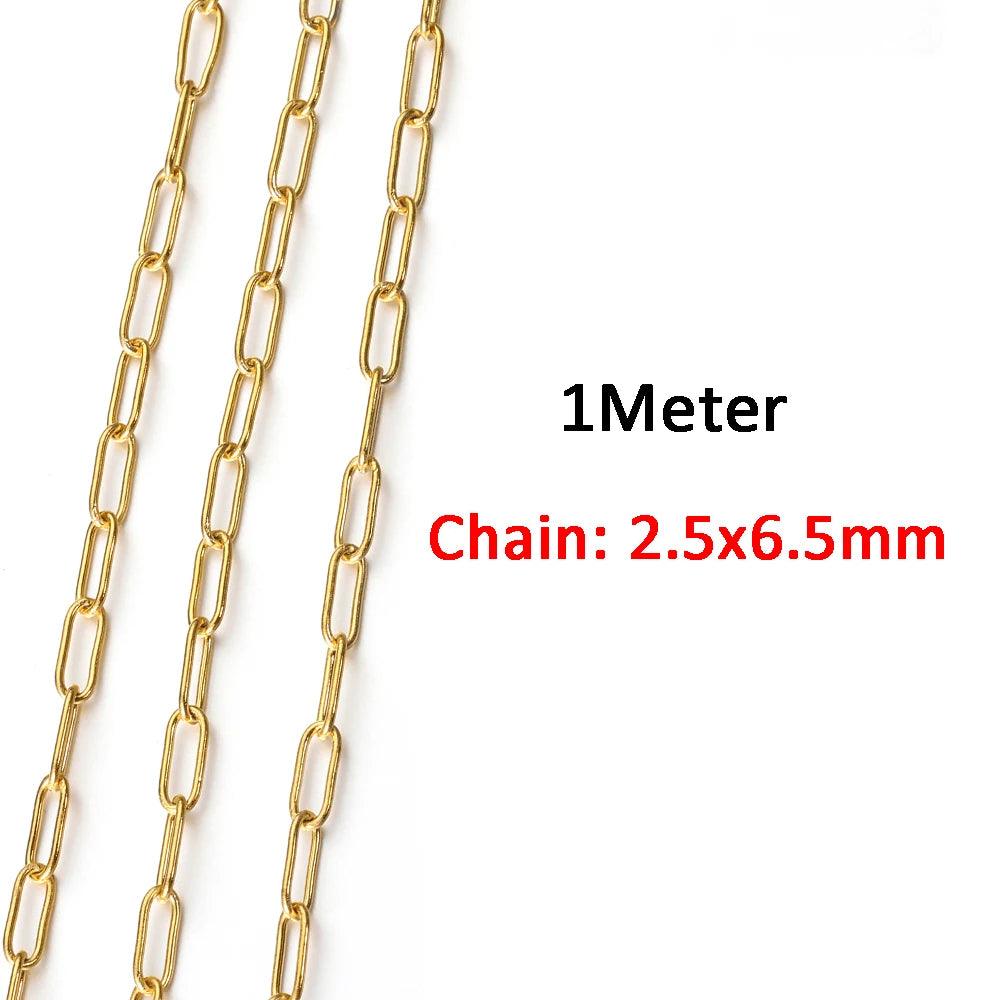 1Meter Stainless Steel Chains for Bracelet Necklace Jewelry Making DIY Findings Accessories