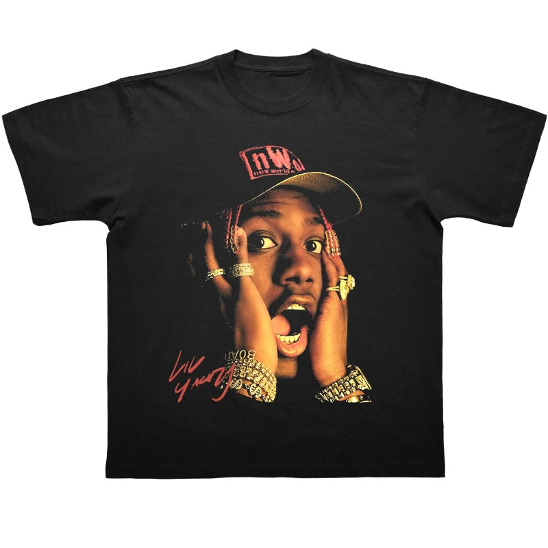 Lil Yachty Rapper Cotton T-shirt Unisex Men Women Causal Hip Hop Tops Summer Round Neck Short Sleeve Ocean Graphic Tee Big Size