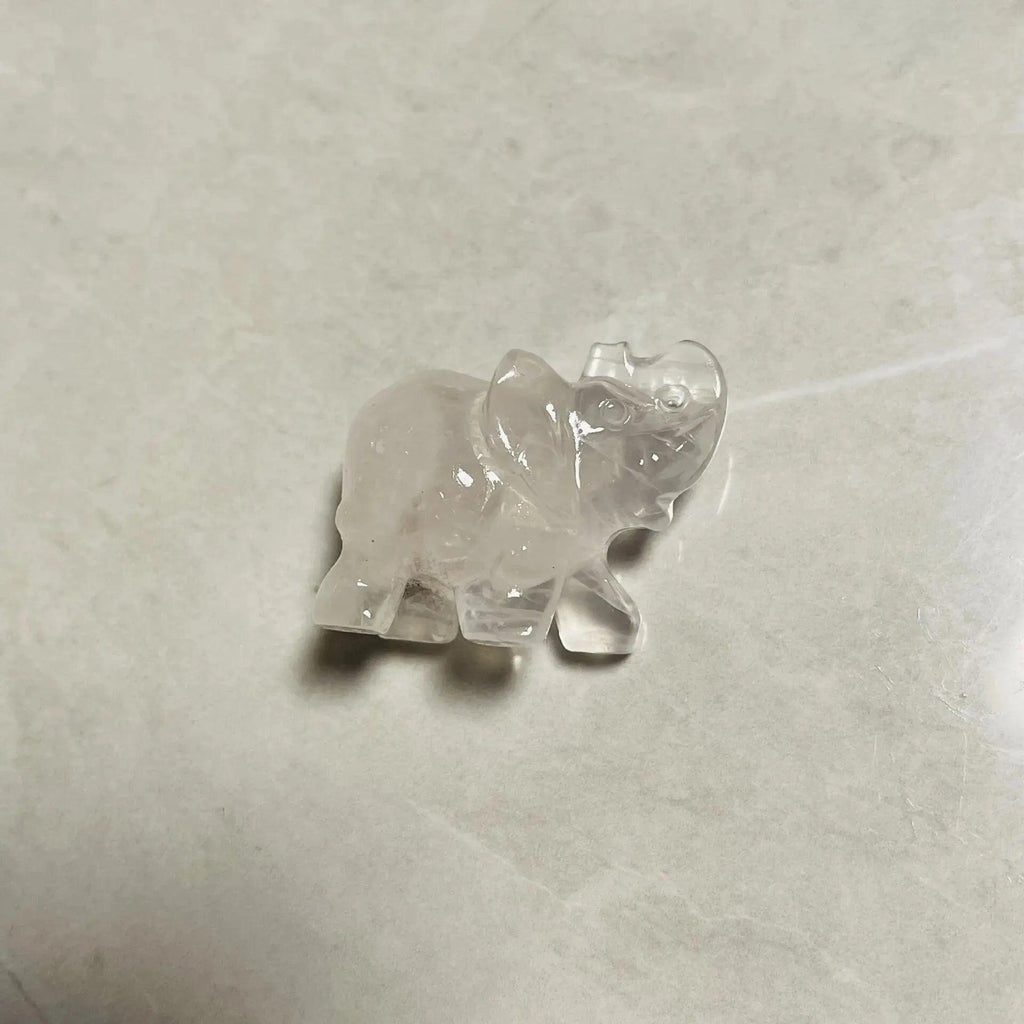1 in Mini Crystal Carvings Elephant, Pocket Gift Crystal Gift Animal Statue Crystal Statue Bare Stone Healing Stone
