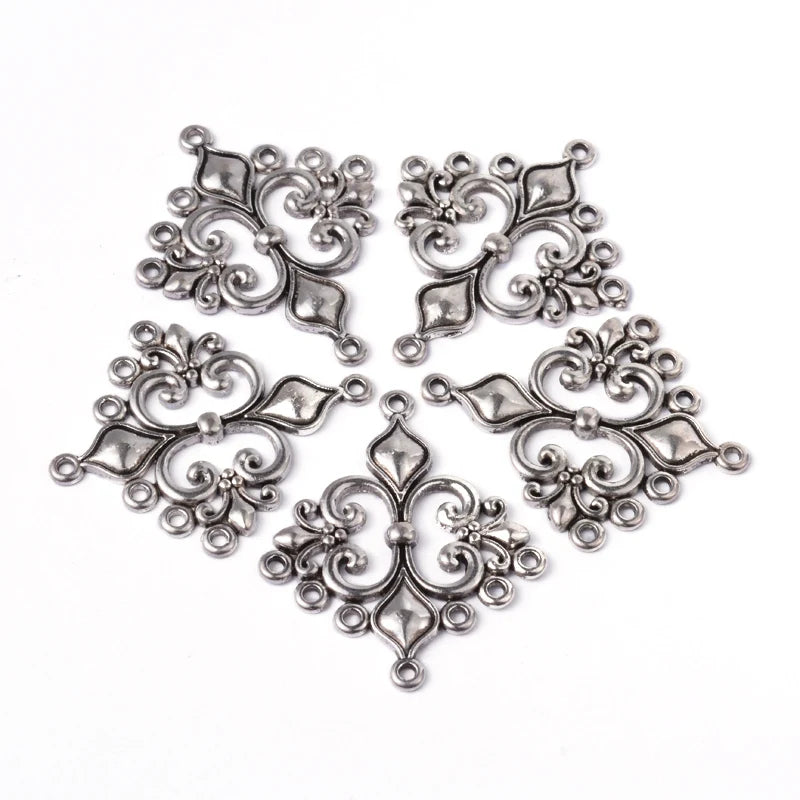 10 pc Antique Silver Tibetan Style Rhombus Chandelier Component Links for Dangle Earring Making Lead Free and Cadmium Free