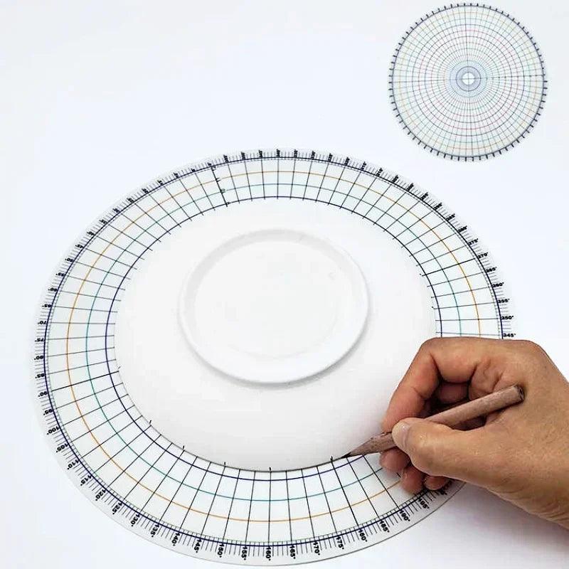 26cm Pottery Round Divider Circular Equal Parts Card Divider Ruler DIY Ceramic Underglaze Painted Auxiliary Pad Painting New