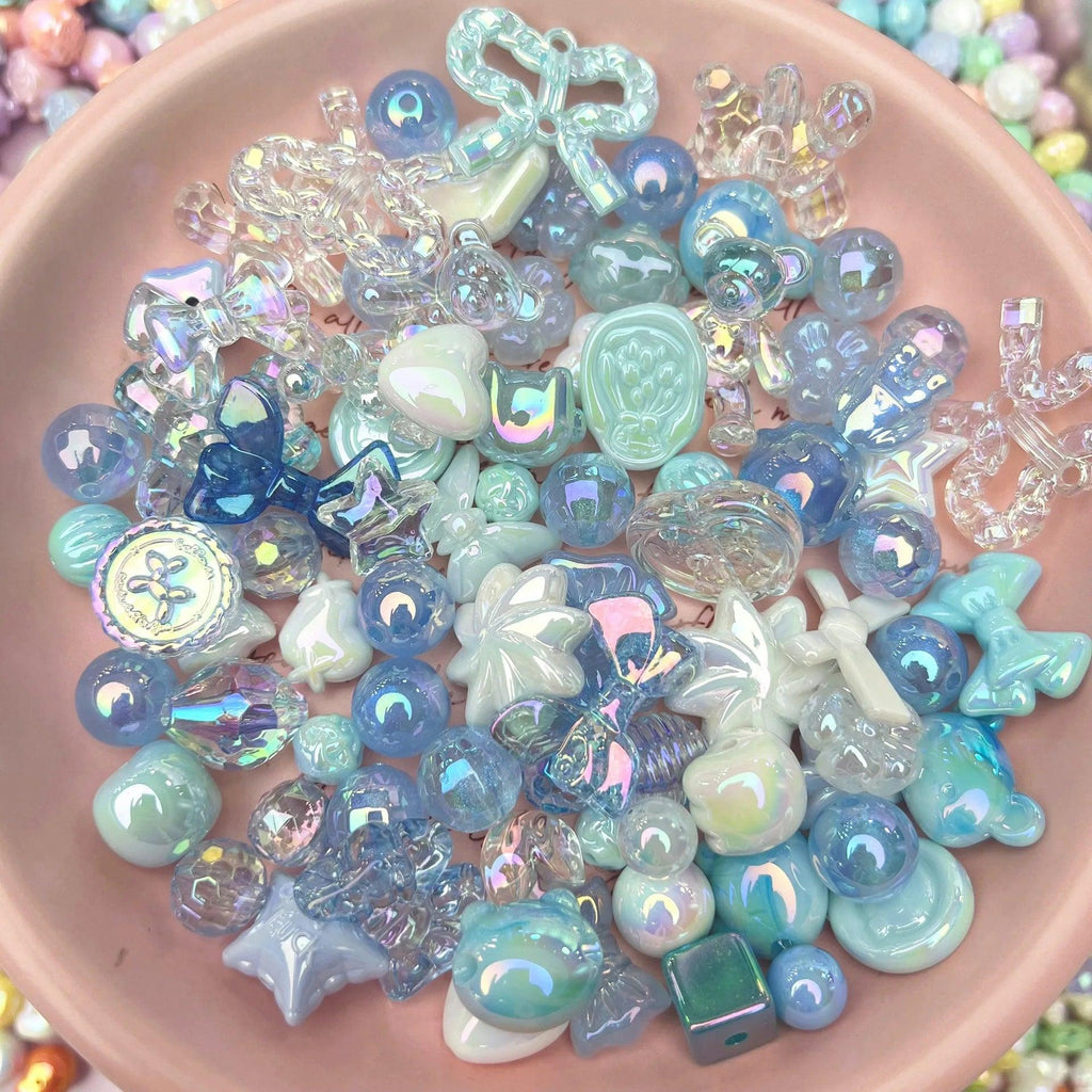 20g Y2K Acrylic Assorted Beads Flower Sweetheart Butterfly Candy Kawaii Aesthetic Beads for Bracelets DIY Jewelry Making Supply