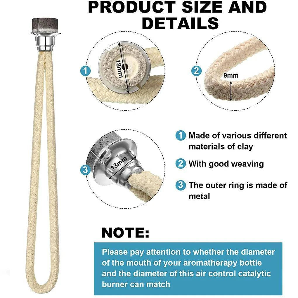 Fragrance Lamp Wick Cotton Rope Oil Diffuser Replacement Wick Airtight Burner Candles Parts Supplies Gold Large - Winord