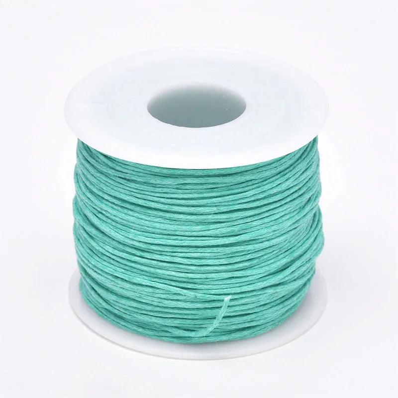 24-70m 1mm Waxed Cotton Cord For Beading Craft DIY Bracelet Necklace Braided String Thread Jewelry Findings Making HK042