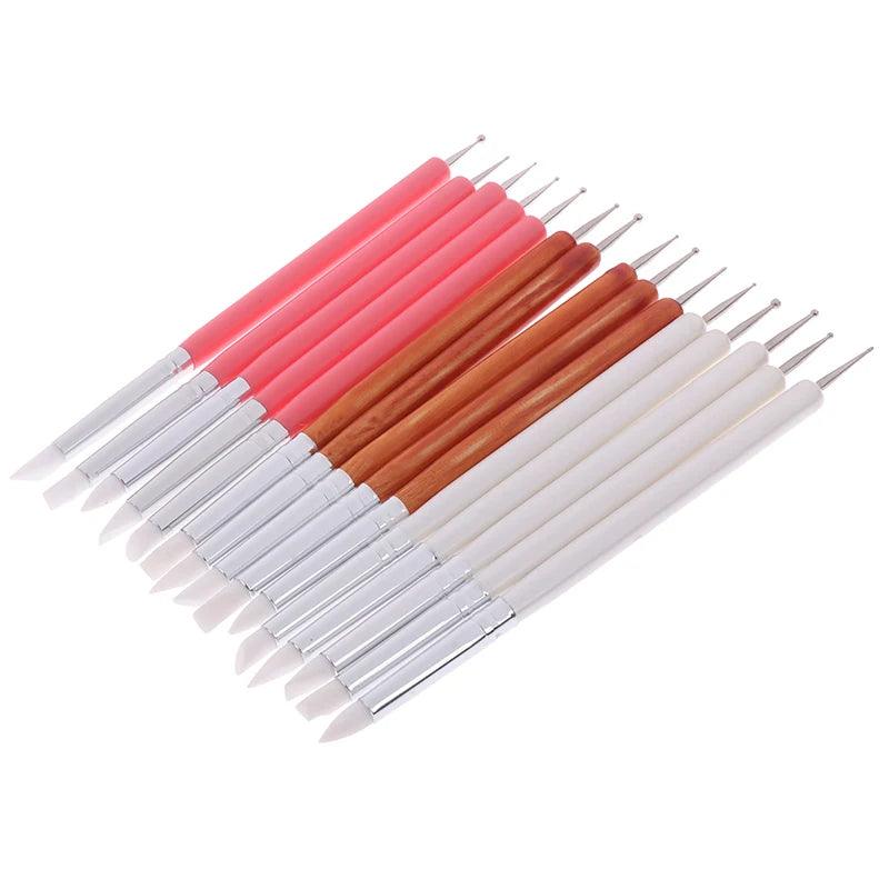 New 3 Colors 5Pcs/Set Stainless Steel Two Head Sculpting Polymer and Soft Pottery Clay Tool Silicone Modelling Art Shaper Tools