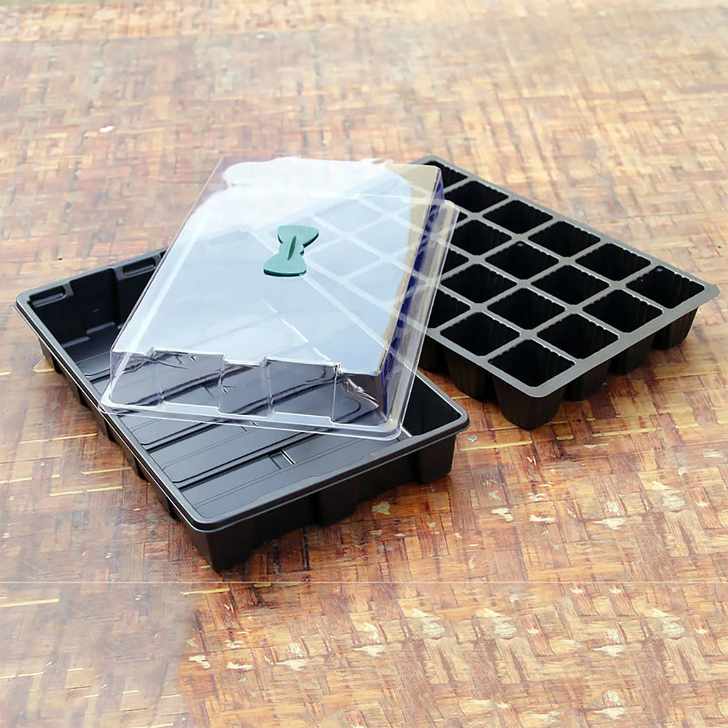 24 Cells Seedling Tray Germination Box With 2 Breathable Holes Garden Greenhouse Flower Plant Vegetable Seed Planting Box 1/5pcs