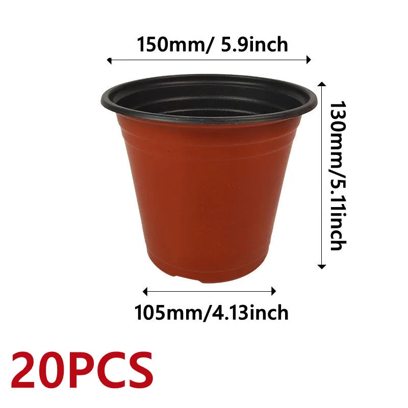 10/20/50Pcs Thin Section Flowerpot Plastic Grow Box Fall Resistant Tray for Home Garden Plants Nursery Cup Flower Plant Pots
