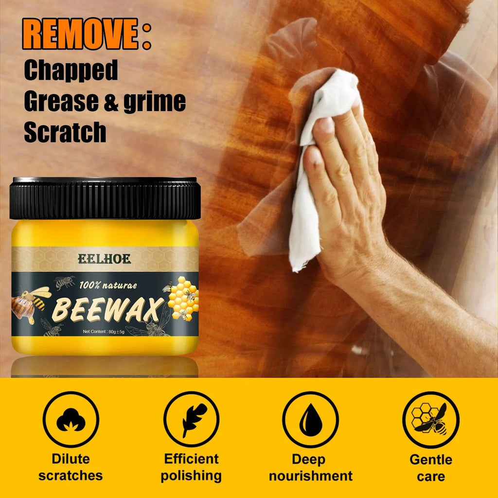 40/80g Wood Seasoning Beewax Furniture Beeswax Polish Wood Floor Furniture Wear-Resistant Wax Furniture Care Home Cleaning - Winord
