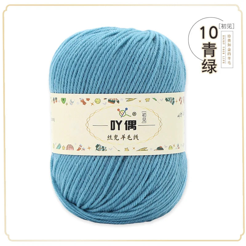 100 Percent Wool Yarn 50g Worsted Weight Soft Warm Crochet