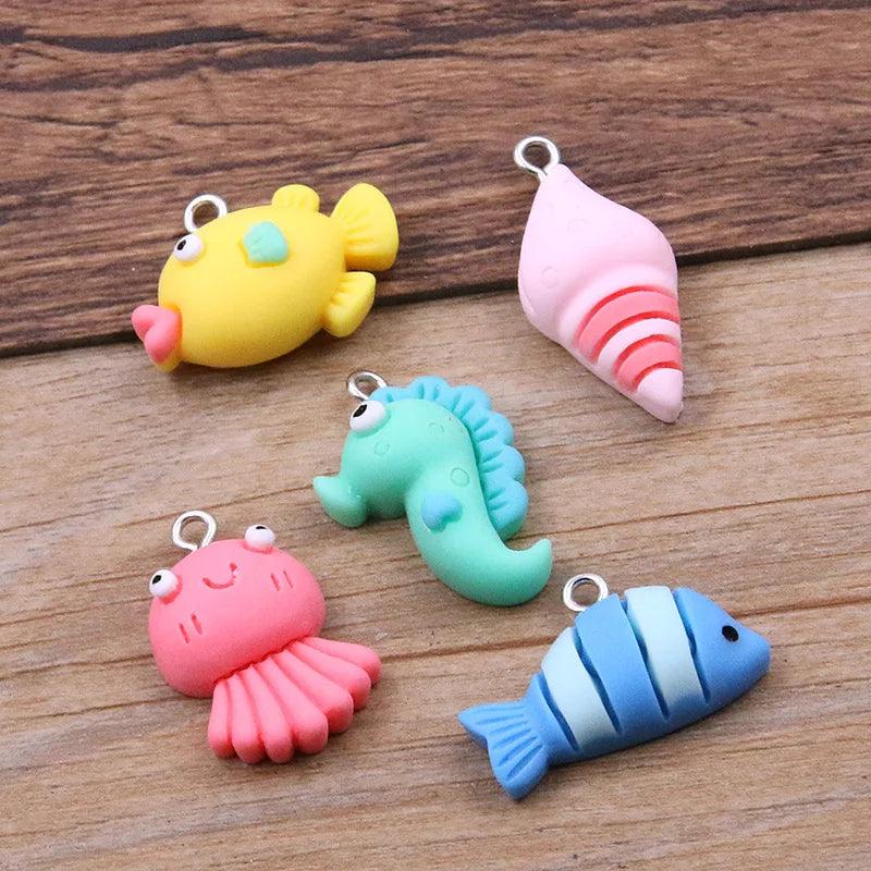 10Pcs 37 Styles Mix Fruit Animals Popsicle Candy Resin Earring Charms Diy Findings Keychain Bracelets Pendant For Jewelry Making